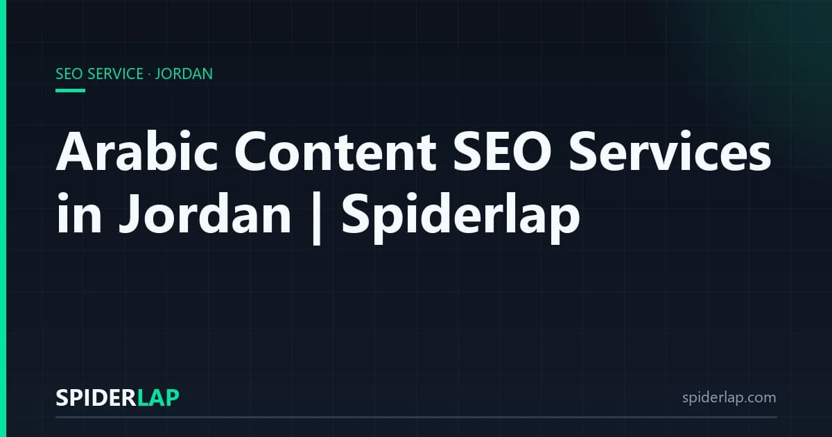 Arabic Content SEO Services in Jordan | Spiderlap