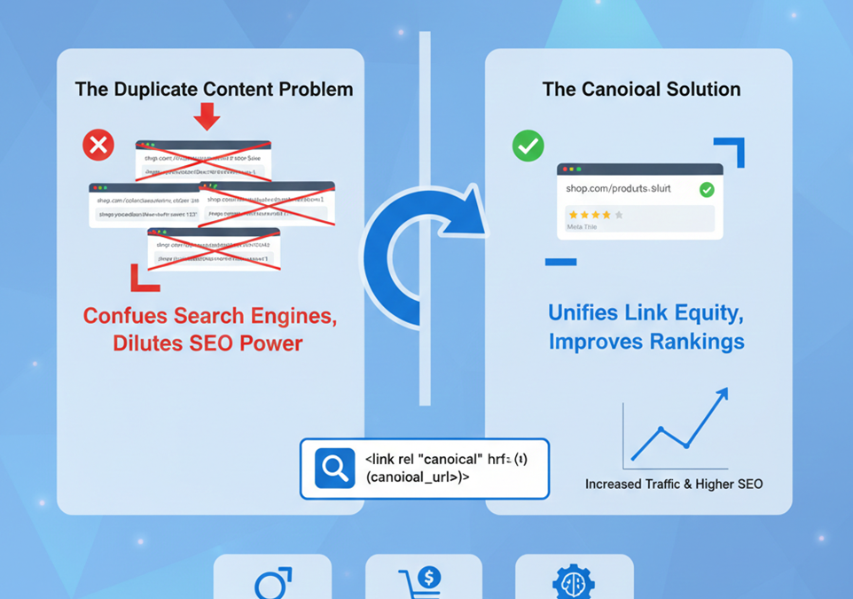 Duplicate Content و Canonical في شوبيفاي: كيف تمنع تكرار الصفحات
